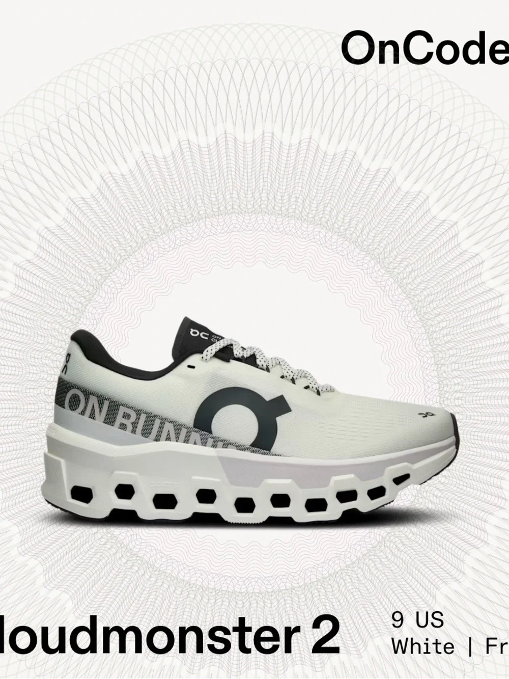 On cloudmonster Running women’s White and Black Athletic Running Shoes